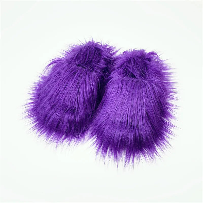 Regal Faux Fur Slides