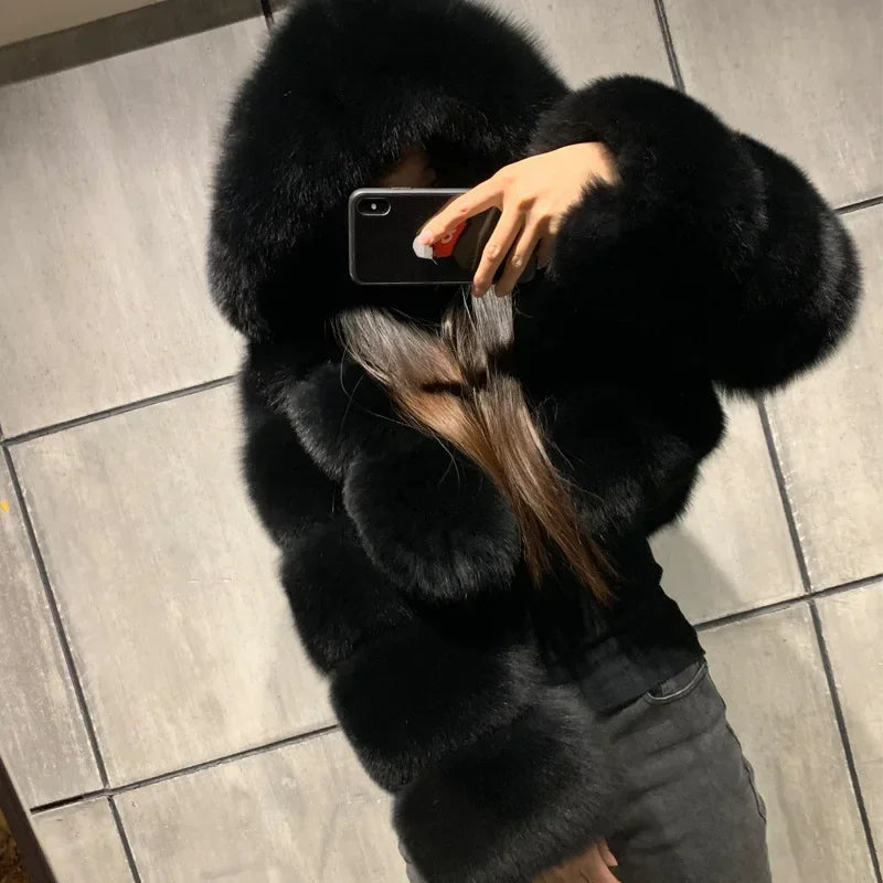 Regal Faux Fur Cropped Coat