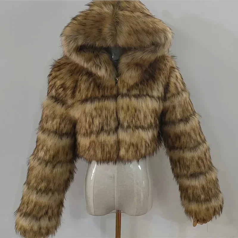 Regal Faux Fur Cropped Coat