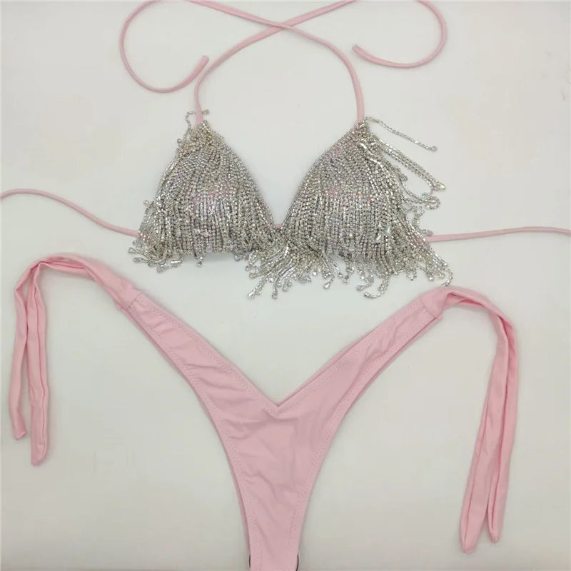 Crystal Diamond Bikini Set